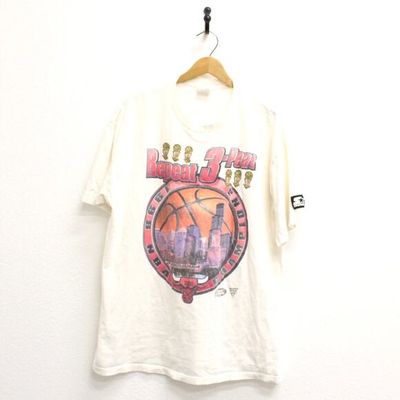 Vintage Chicago Bulls 1998 NBA Finals 3-Peat T Shirt Large - Picture 1 of 11